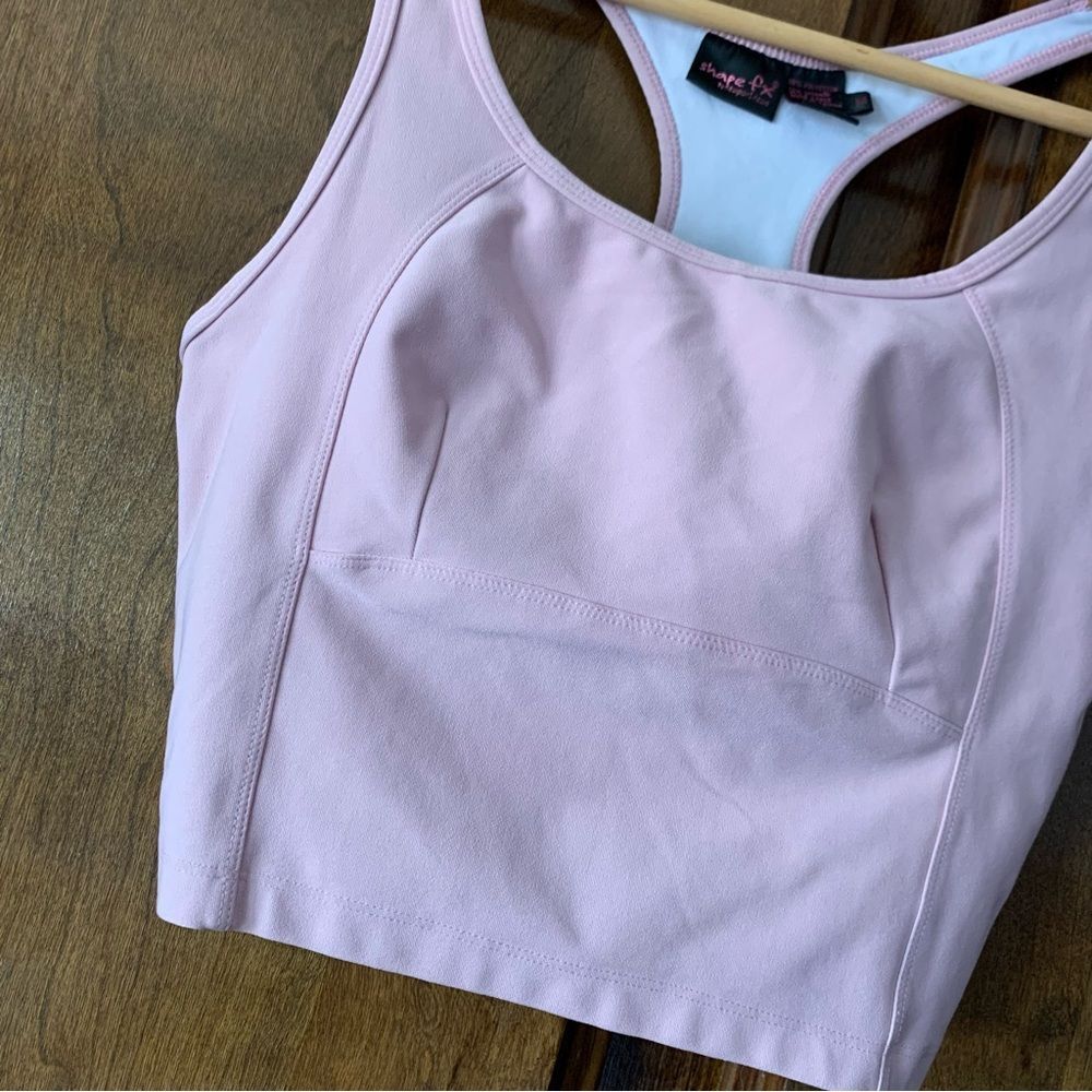 Light Pink Racerback Crop Tank Top - Picture 2 of 6